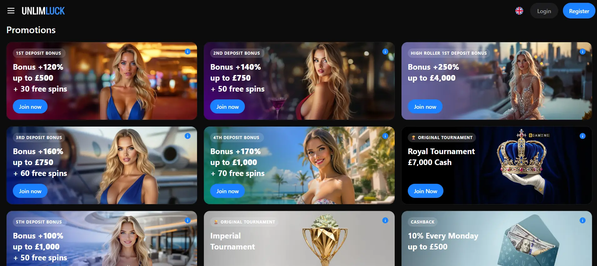 Promotions du casino Unlimluck