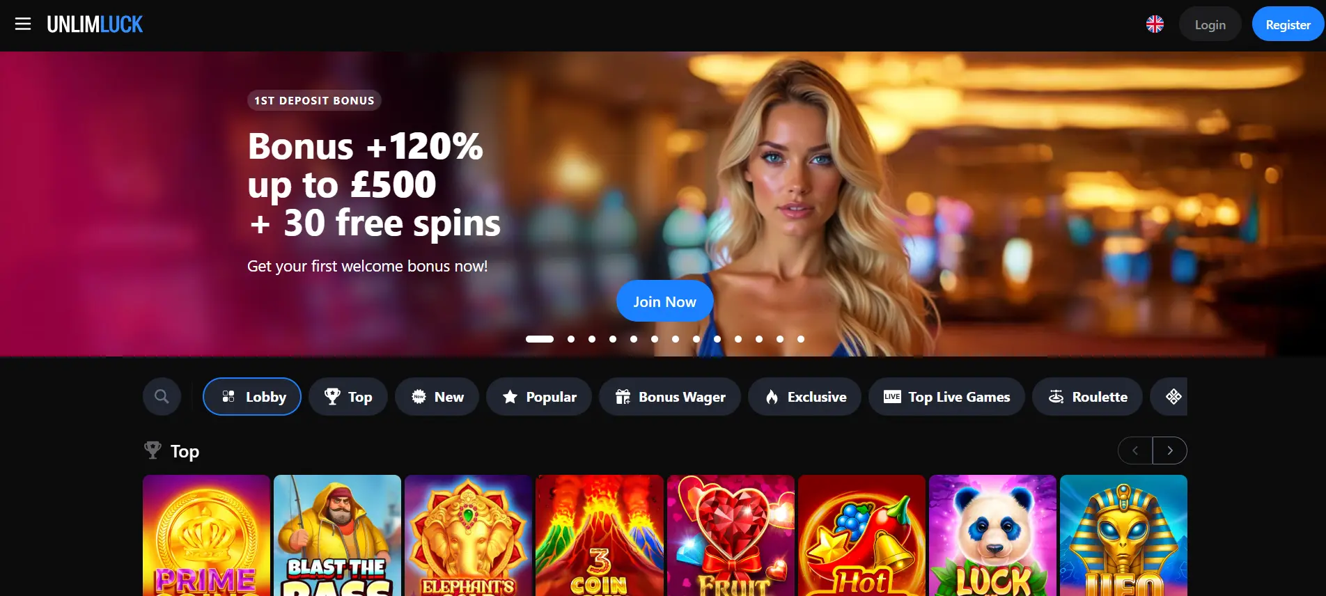 Unlimluck Casino welcome bonus
